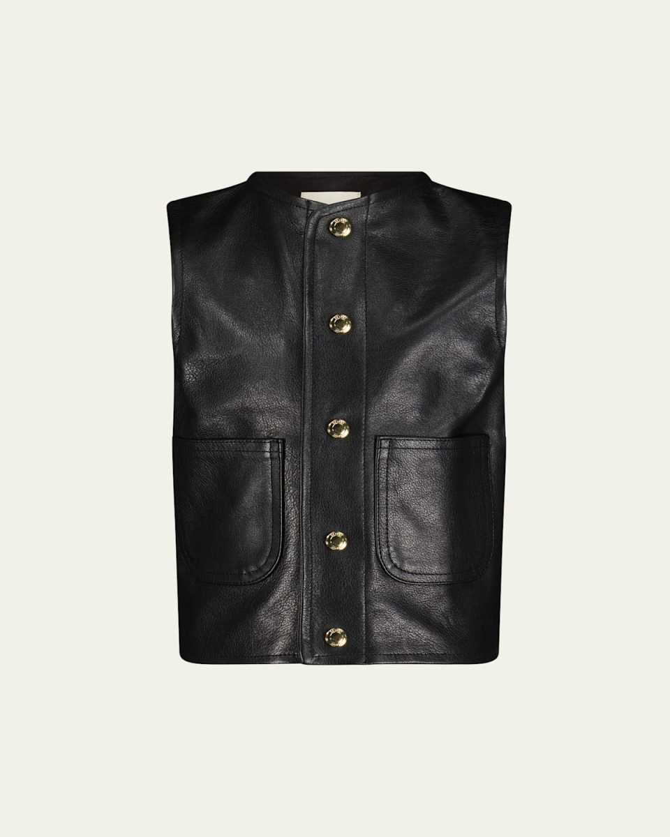 Girl's Vicki Leather Vest, Size S-L